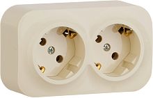 Розетка с заземлением накладная Legrand Quteo 2-м. слоновая кость картинка